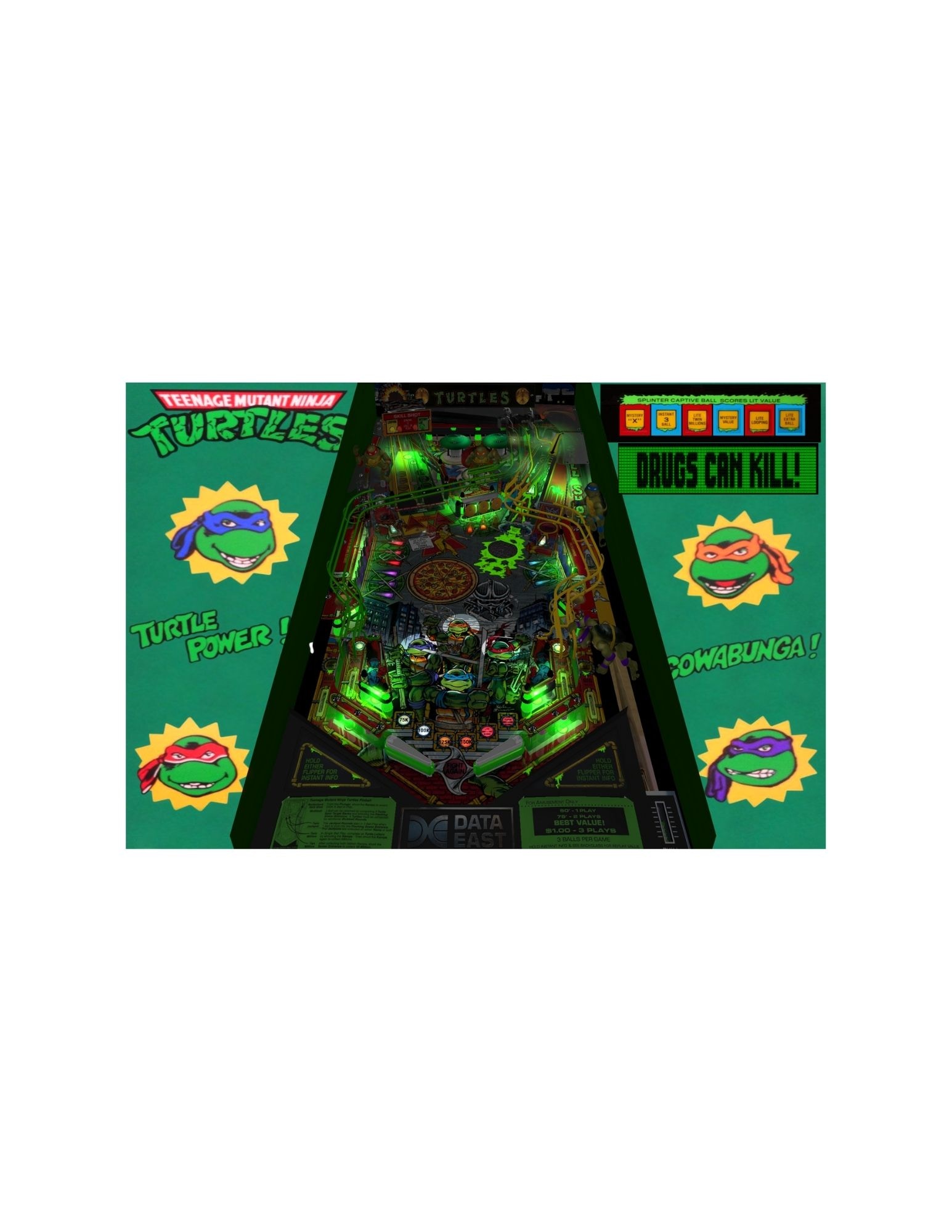データイースト ティーンエイジ・ミュータント・ニンジャ・タートルズ ピンボール 1991 Data East Teenage Mutant Ninja Turtles Pinball ピン